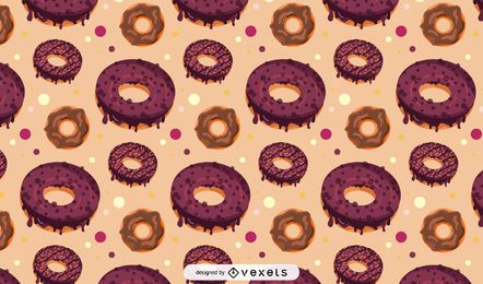 Diseño de patrón de donas de chocolate Diseño de patrón de donas de chocolate