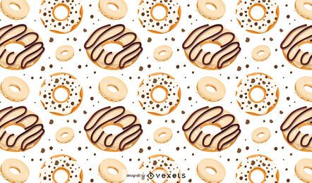 Weiße Schokolade Donut-Muster Weiße Schokolade Donut-Muster