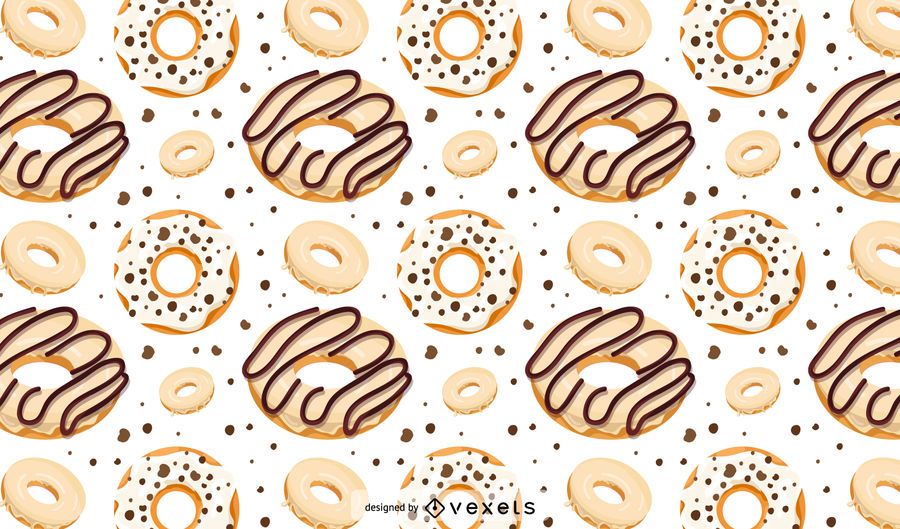 Patrón de donas de chocolate blanco Patrón de donas de chocolate blanco