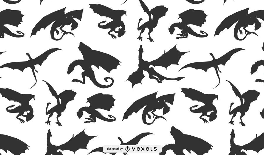 Drache-Schattenbild-Muster-Design Drache-Schattenbild-Muster-Design