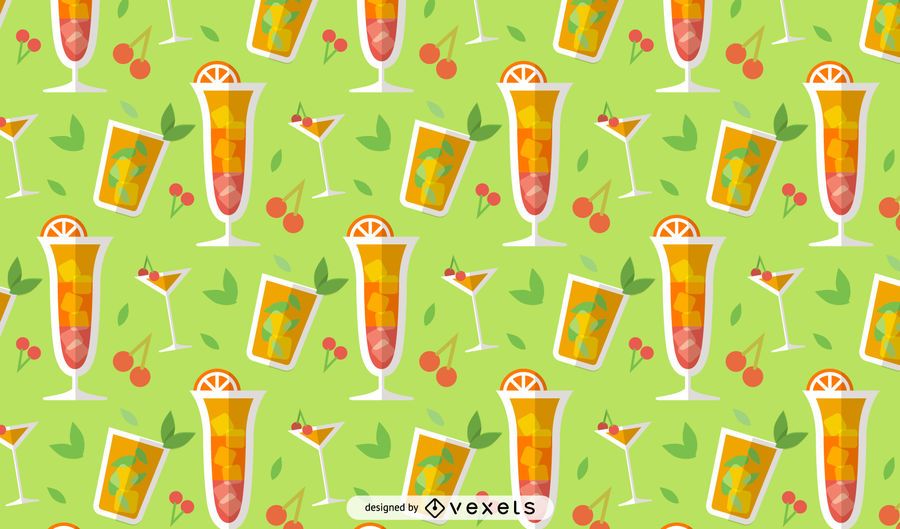 Summer drinks colorful pattern design Summer drinks colorful pattern design