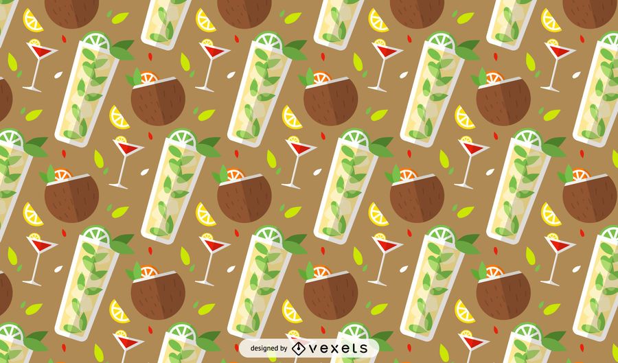Summer cocktails pattern design Summer cocktails pattern design