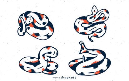Conjunto de vectores de serpiente duotono Conjunto de vectores de serpiente duotono