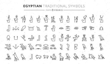 Egyptian traditional symbols set Egyptian traditional symbols set