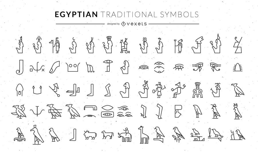 Egyptian traditional symbols set Egyptian traditional symbols set