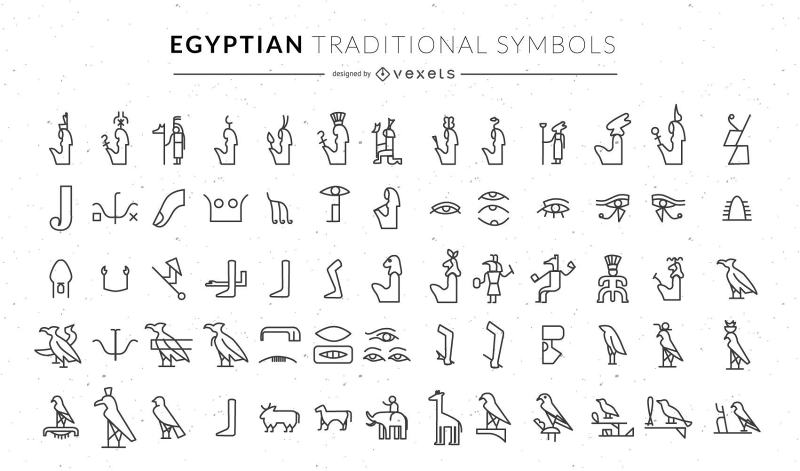 Conjunto de s?mbolos tradicionales egipcios