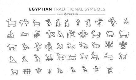 Ägyptischer traditioneller Tiersymbolsatz Ägyptischer traditioneller Tiersymbolsatz