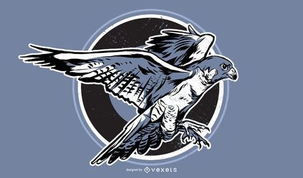Hawk hand drawn illustration 