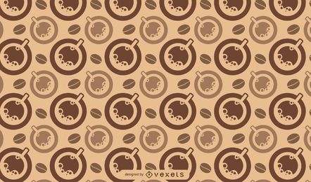 Patrón de tazas de café y frijoles Patrón de tazas de café y frijoles