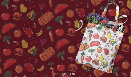 Projeto de padrão sem emenda de comida colorida