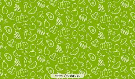 Padrão sem emenda de legumes e frutas Padrão sem emenda de legumes e frutas