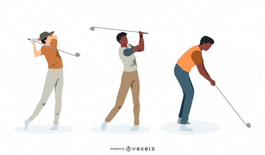 Male golfers vector set Male golfers vector set