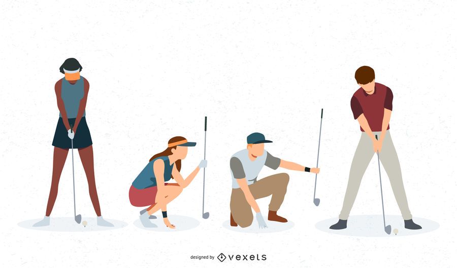 Conjunto de vectores de jugadores de golf Conjunto de vectores de jugadores de golf