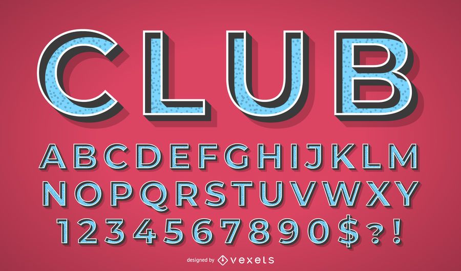 Alphabet 3D Blue Vector Set - Vector Download