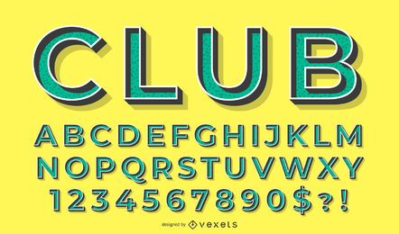 Alfabeto 3D vector verde conjunto