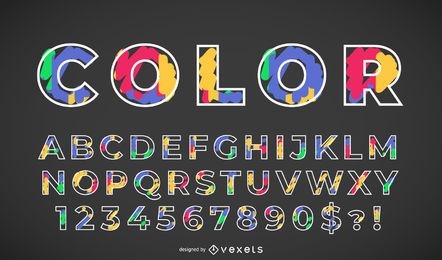 Conjunto de alfabeto colorido