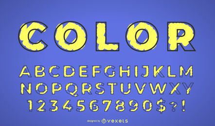 Conjunto de alfabeto de color amarillo