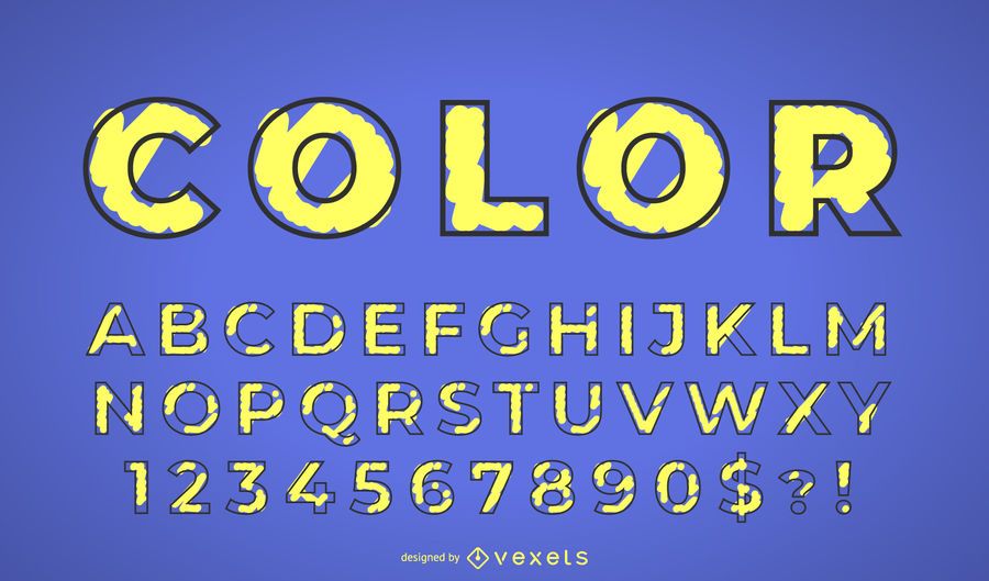 Conjunto de alfabeto de color amarillo Conjunto de alfabeto de color amarillo