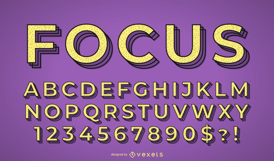 Focus alphabet vector set Focus alphabet vector set