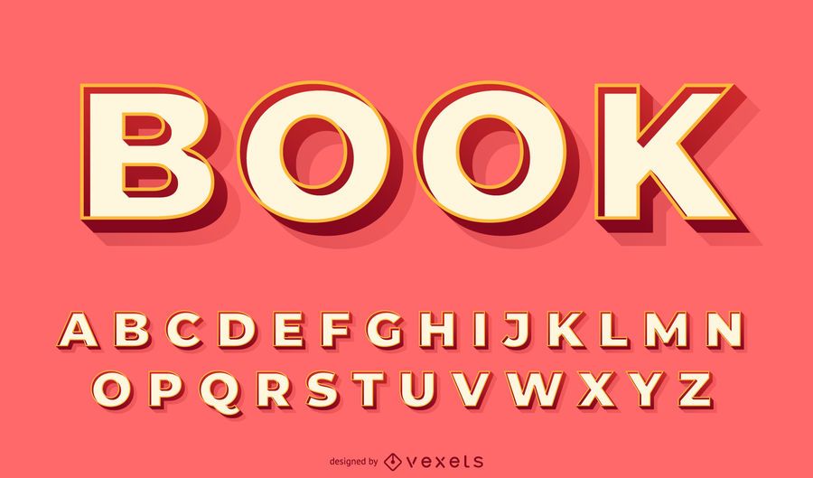 3D red alphabet vector set 3D red alphabet vector set