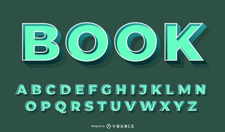 Conjunto de vector de alfabeto verde 3D