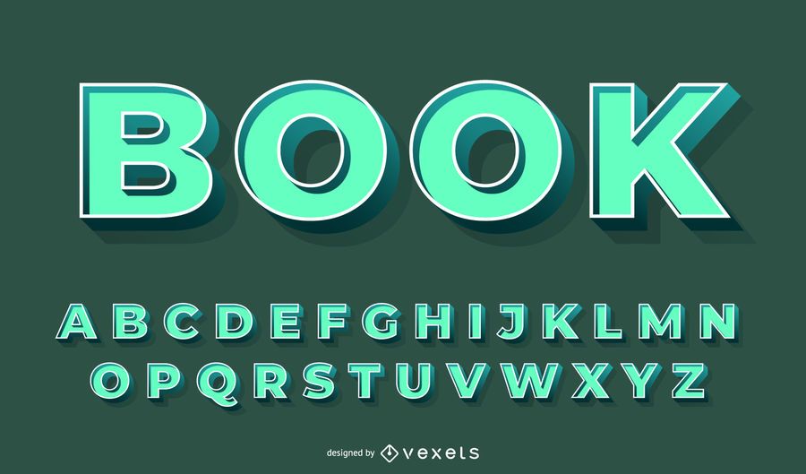 3D green alphabet vector set 3D green alphabet vector set