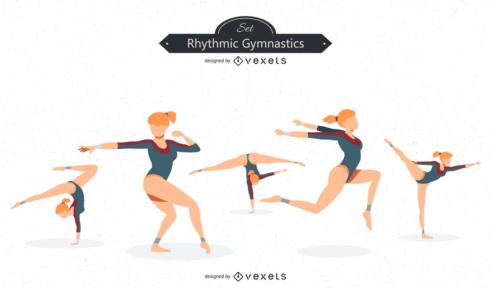 Rhythmic gymnastics vector set