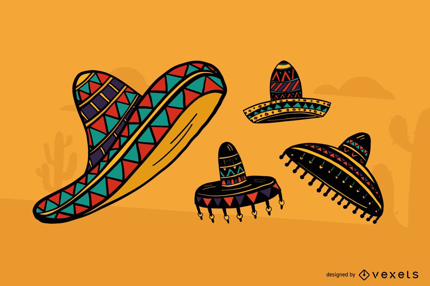 Mexikanisches Sombrero-Set