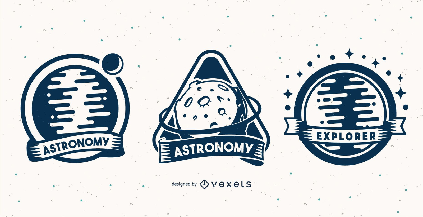 Conjunto de emblemas de astronomia