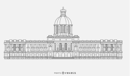 Vector de silueta de edificio de gobierno Vector de silueta de edificio de gobierno