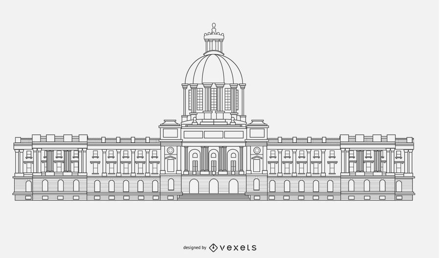 Government Building Silhouette Vector Government Building Silhouette Vector
