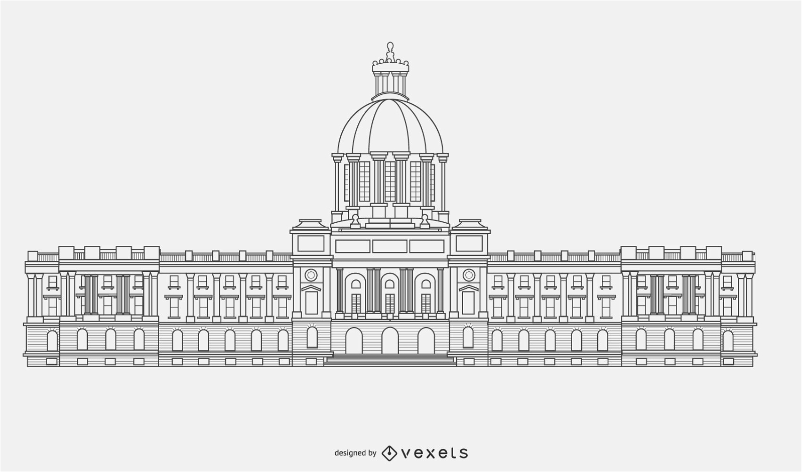 Government Building Silhouette Vector