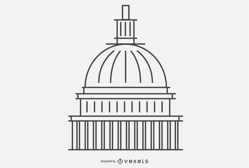 Building Dome Stroke Style Silhouette Building Dome Stroke Style Silhouette