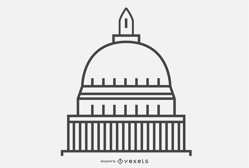 Building Dome Simple Stroke Silhouette Building Dome Simple Stroke Silhouette
