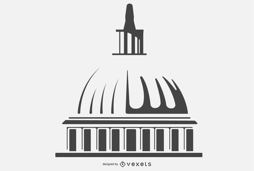 Diseño de silueta de cúpula del edificio del Capitolio Diseño de silueta de cúpula del edificio del Capitolio
