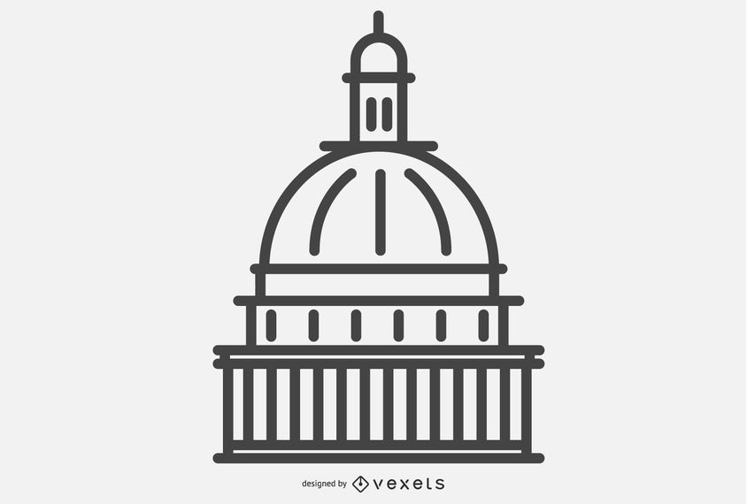 Stroke Building Dome Silhouette Design Stroke Building Dome Silhouette Design