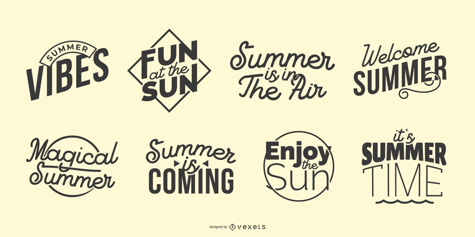 Summer lettering set