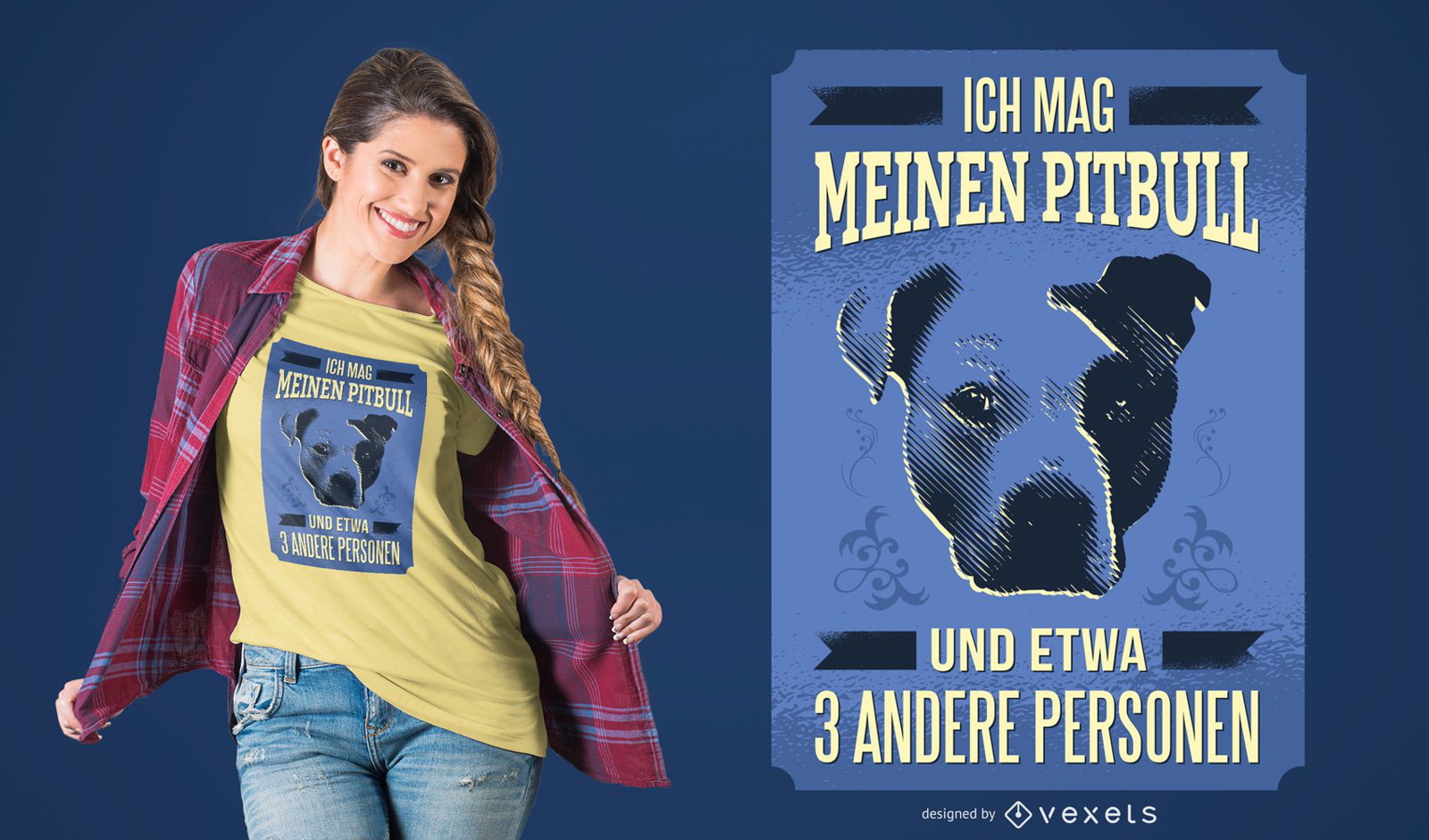 Deutsch Ich liebe mein Pitbull T-Shirt Design