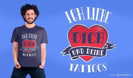 I love You Tattoos T-shirt Design I love You Tattoos T-shirt Design