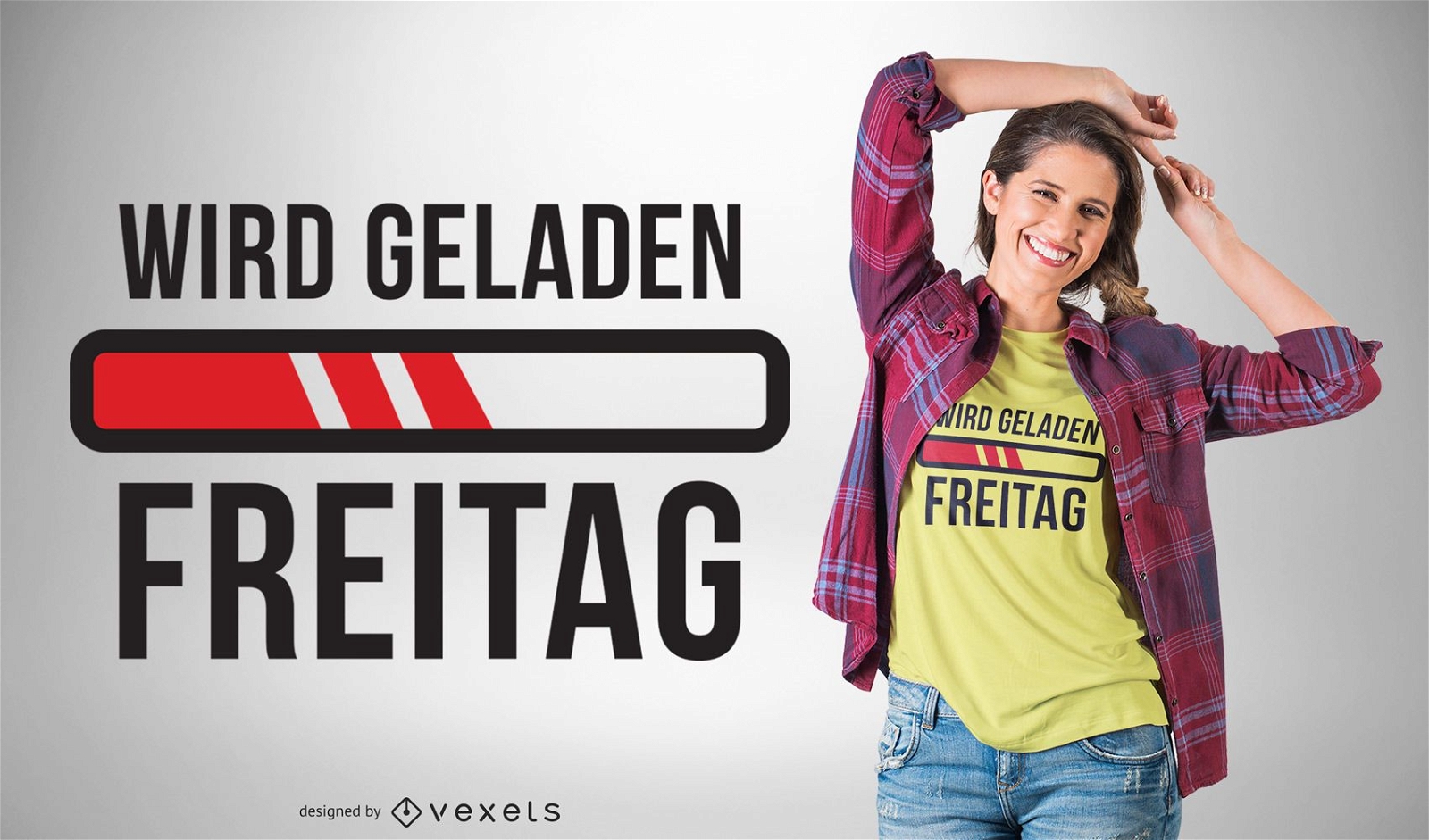 Diseño de camiseta German Loading Friday