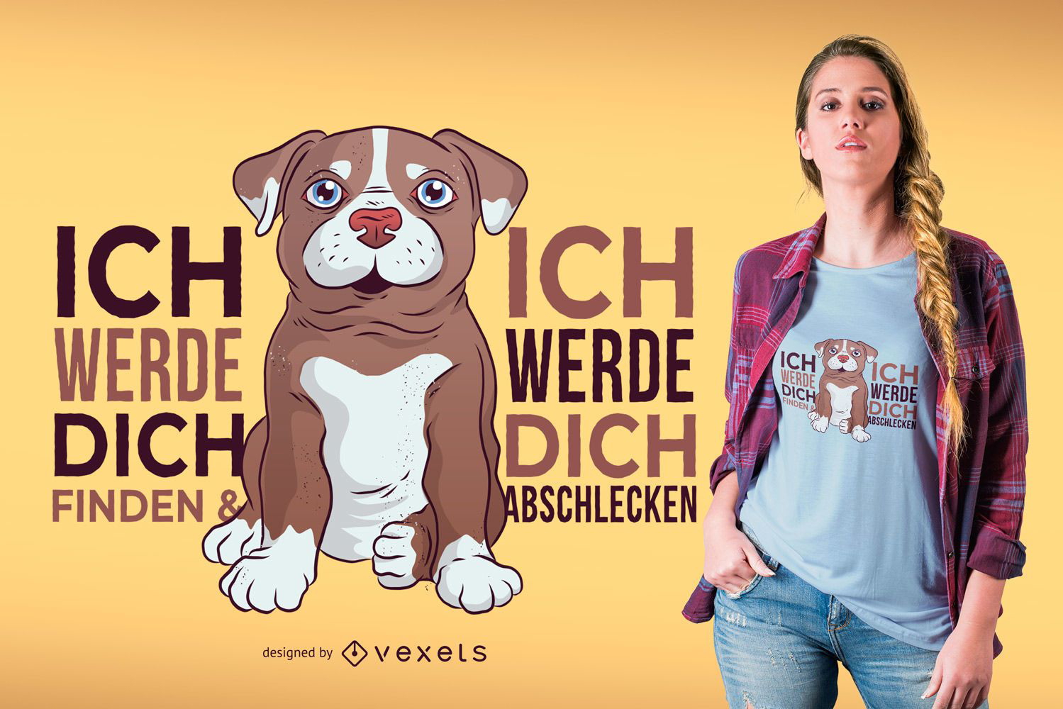 German Pitbull Dog T-shirt Design
