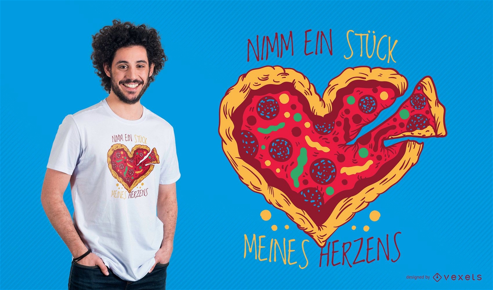 Diseño de camiseta de pizza alemana