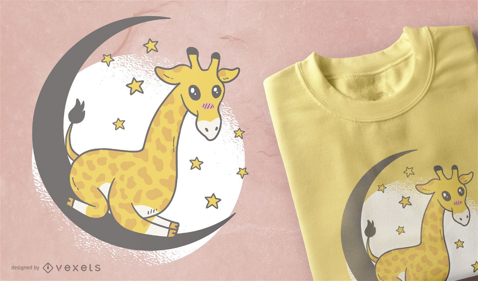 Diseño de camiseta linda jirafa
