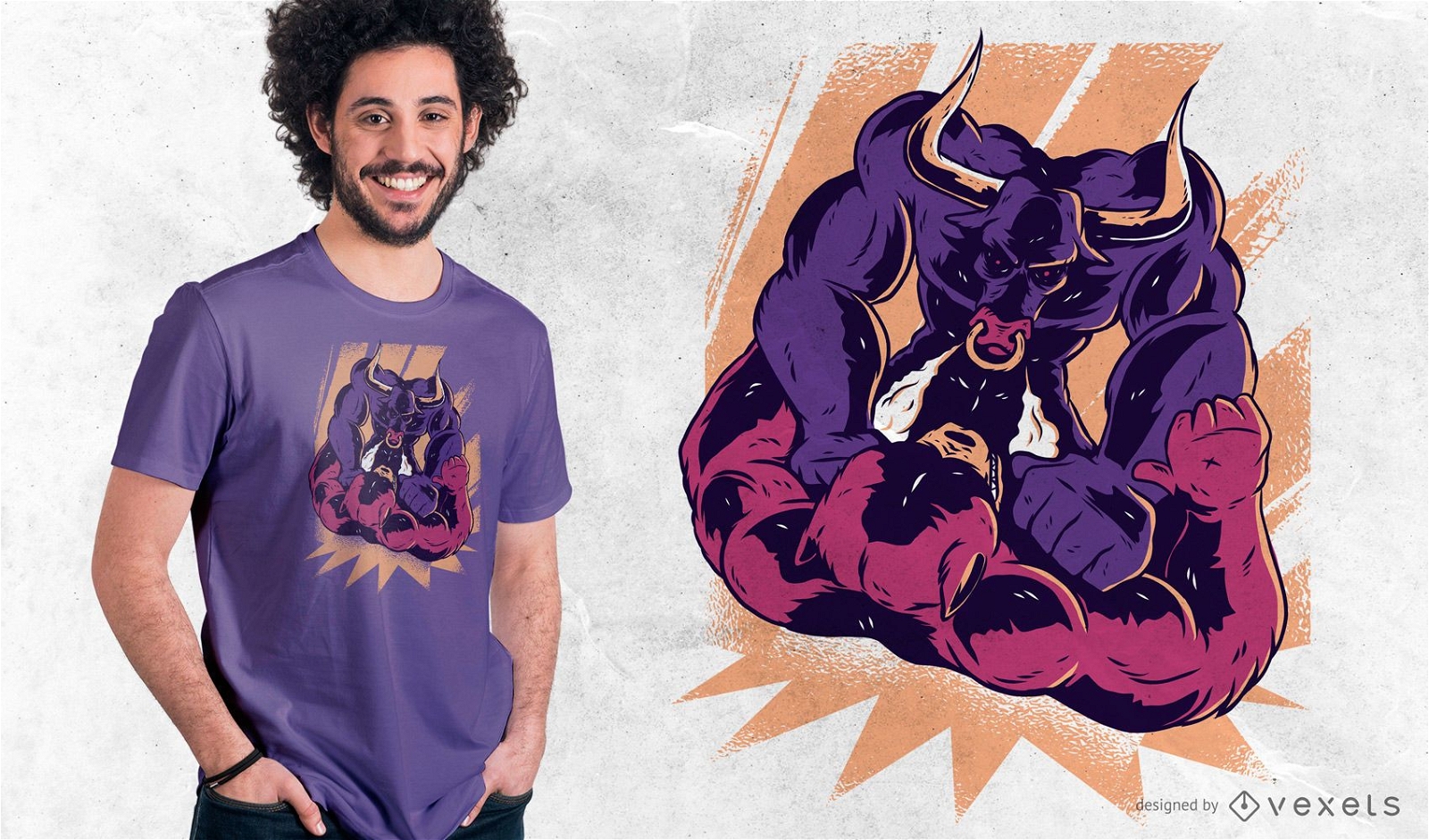Bull and Bear Fight T-shirt Design