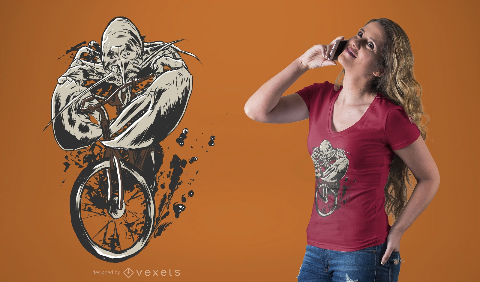 Lobster Riding Bicycle T-Shirt Design