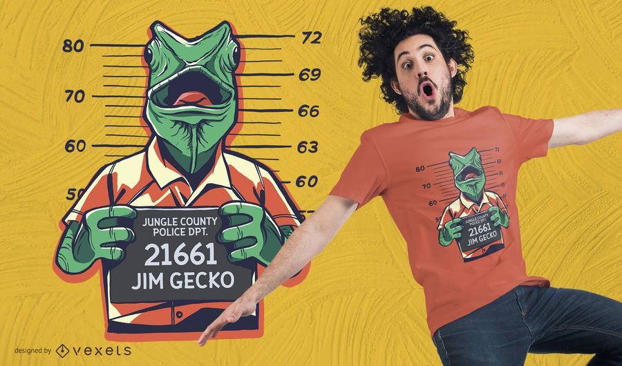 Convict Lizard T-Shirt Design Convict Lizard T-Shirt Design