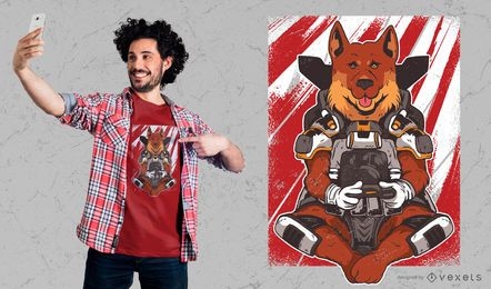Diseño de camiseta de videojuegos para perros