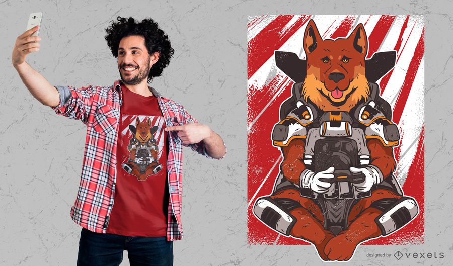 Dog Video Gaming T-shirt Design Dog Video Gaming T-shirt Design