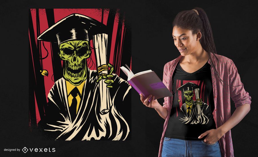 Graduate Skull T-shirt Design Graduate Skull T-shirt Design