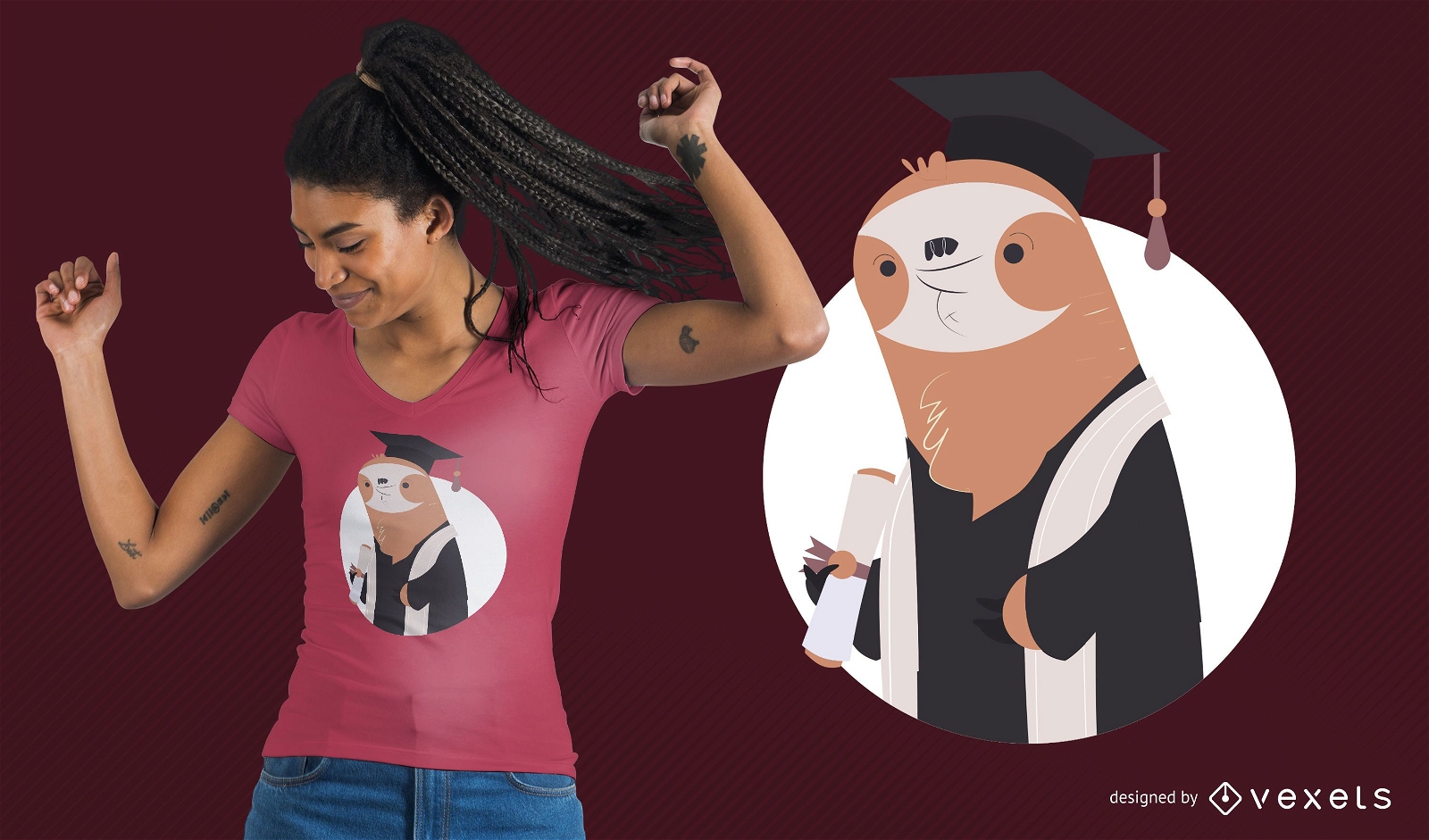 Graduate Sloth T-shirt Design
